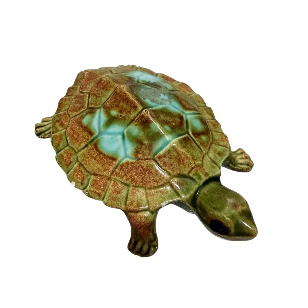 Turtle Faux Plant Holder Ceramic Figurine Set Decor - Picture 6 of 11